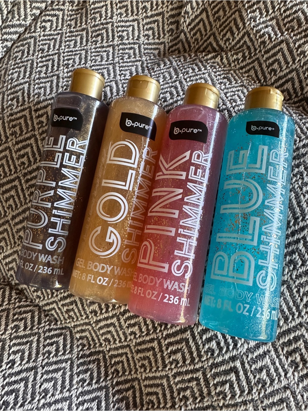 BPure Shimmer Body Wash Collection - Purple, Gold, Pink, Blue